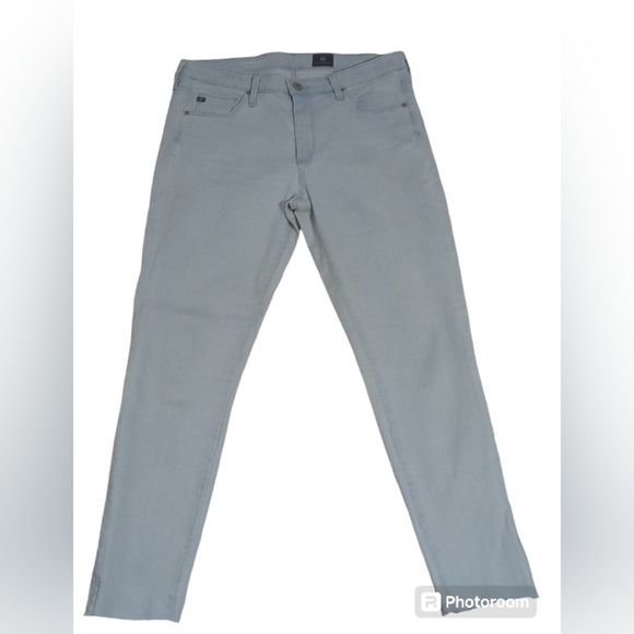 AG Adriano Goldschmied Pale Blue The Middi Ankle Mid rise Raw Hem Jean S… - Picture 1 of 9